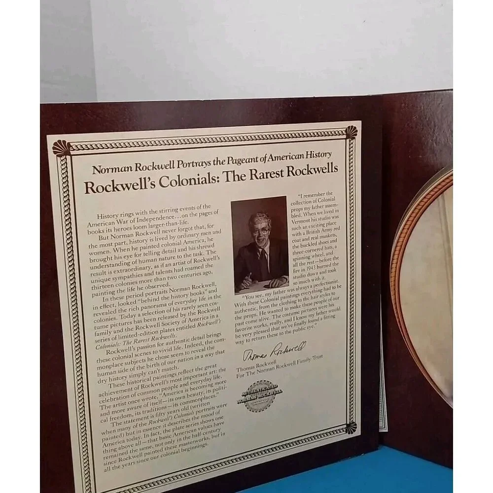 Norman Rockwell‎ 'The Rarest Rockwells' Colonial Scene Collector Plate e